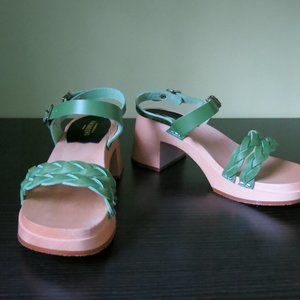 NEW Swedish Hasbeens Tanja sandals in green $280 Size EU 36/UK 3/US 6
